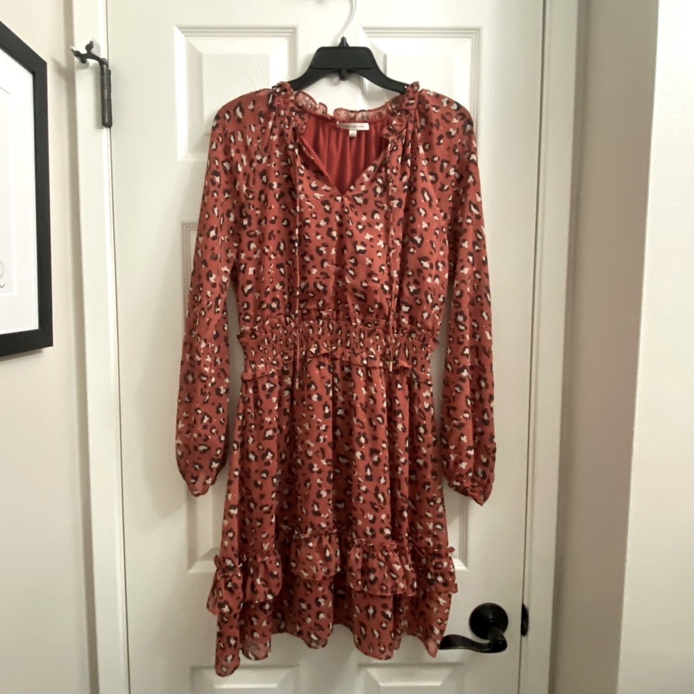 Skies Are Blue Leopard Print Mini Dress Size Small